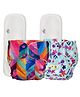 Mylo Baby Freesize Adjustable Cloth Diapers with 2 Free Insert Oeko Tex Certified Pack of 2 - Floral Spring  Rainbow Multicolour