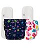 Mylo Baby Freesize Adjustable Cloth Diapers with 2 Free Insert Oeko Tex Certified Pack of 2 - Twinkle Twinkle Heart Doodles Multicolour