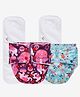Mylo Baby Freesize Adjustable Cloth Diapers with 2 Free Insert Oeko Tex Certified Pack of 2 - Floral Spring Purple Love Multicolour