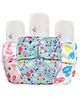 Mylo Baby Freesize Adjustable Cloth Diapers with 3 Free Insert Oeko Tex Certified Pack of 3 - Cherry Blossom Heart Doodles Floral Spring Multicolour