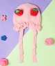 Baby Moo Strawberry Patch Tie Knot Cap - Pink-  Diameter 36 Cms