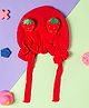 Baby Moo Strawberry Patch Tie Knot Cap - Red