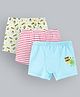 Chicita Striped Boxers Fish Print Pack of 3 - White Blue Lemon Yellow