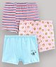 Chicita Striped Boxers Animal Print Pack of 3 - Turquoise Pink White