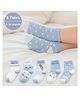 SYGA Non Slip Cotton Trainer Socks Pack of 5 Pairs - Blue 