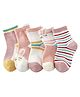 SYGA Non Slip Cotton Trainer Socks Pack of 5 Pairs - Peach