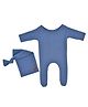 MOMISY Strechable Photoshoot Props Bodysuit & Cap - Blue