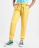Pine Kids Full Length Solid Color Lounge Pants With Tie-Up At Waistband - Yellow