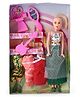 Apex Fashion Doll with Accessories Red Golden - Height 33 cm (Colour May Vary)