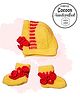 COCOON ORGANICS Flower Design Cap With Socks - Yellow