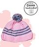 COCOON ORGANICS  Striped Handcrafted Soft And Warm Winter Cap - Pink