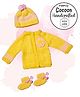 COCOON ORGANICS Handcrafted Full Sleeves Floral Design Sweater With Cap & Socks - Yellow