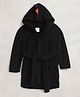 Cherry Crumble By Nitt Hyman Full Sleeve Solid Bath Robe - Black