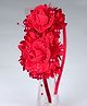 Tia Hair Accessories Frill Flower Hair Band With Pearl Lines - Red