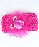 Tia Hair Accessories Frill Flower Headband - Dark Pink