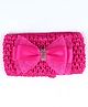 Tia Hair Accessories Netted Bow Headband - Dark Pink