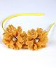 Tia Hair Accessories Glittering Floral Frill And Pearl Applique Hair Band - Yellow