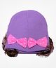 Tipy Tipy Tap Bow Embellished Cap With Faux Hair - Purple-  Diameter  32 Cm