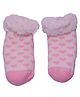 Tipy Tipy Tap Heart Print Fur Socks - Pink