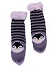 Tipy Tipy Tap Stripes And Penguin Print Fur Socks - Grey