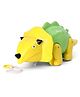 Toyzone Musical Triceratops Dino Pull Along Toy - Yellow
