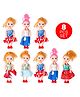 Fiddlerz Mini Fashion Dolls Toys Set For Girls Cake Topper Action Figures Pack of 8 Multi color- Height 9.7 cm