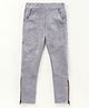 Earth Conscious Side Zip Detailing Full Length Jeggings - Light Grey
