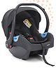 Bonfino Ritzy Car Seat & Carry Cot, Tri-Protect Headrest, Intelli-Fit Foam, Linen Fabric - Black| Travel System Compatiable| Premium Linen Fabric| Side-impact Protection| Feeding Chair and Rocker Mode| Stylish Curved Handle