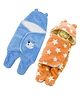 Babyzone Soft Fabric Winter Wearable Embroidered Blankets Pack of 2 - Blue Orange