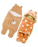 Babyzone Soft Fabric Winter Wearable Embroidered Blankets Pack of 2 - Brown Orange