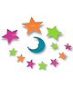 FunBlast Glow in The Dark Moon and Star Shaped Stickers Pack of 11 - Multicolor