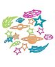 FunBlast Glow in The Dark Solar System Shaped Stickers Pack of 17 - Multicolor
