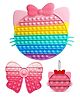 FunBlast Pop Bubble Stress Relieving Silicone Pop It Fidget Toy Pack of 3 - Multicolor