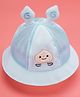 Babyhug Cotton Bucket Hats Embroidered Blue - Diameter 16 cm