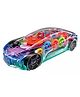 YAMAMA 360 Degrees Rotating Transparent Concept Racing Car With Music & 3D Flashing Lights - Multicolor