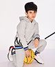 Anthrilo Full Length Stripes Cuffed Fleece Joggers - Grey