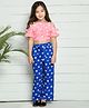 Lilpicks Couture Short Sleeves Cold Shoulder Polka Dot Print Top With Pants - Pink