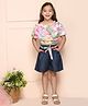 Lilpicks Couture Short Sleeves Floral Print Top With Shorts - Multi Color