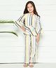 Lilpicks Couture Striped Full Sleeves Top With Pants - Yellow