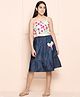 Lilpicks Couture Sleeveless Floral Print Top With Skirt - Blue