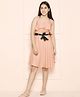 Lilpicks Couture Sleeveless Dots Print Dress - Beige