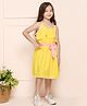 Lilpicks Couture Sleeveless Polka Dots Print Dress - Lemon Yellow
