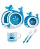 SANJARY Whale Shape Bamboo Dinnerware Set of 5 - Multicolour