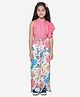 Lilpicks Couture Short Sleeves Striped Top With Tropical Print Pants - Pink