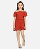 Lilpicks Couture Coordinated Short Sleeves Top With Skirt - Orange