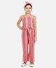 Lilpicks Couture Sleeveless Striped Jumpsuit - Maroon