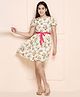Lilpicks Couture Half Sleeves Floral Print Dress - White