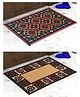 Athom Living Premium Anti Skid Doormat Pack Of 2 - Maroon & Brown