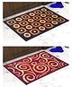Athom Living Premium Anti Skid Doormat Pack of 2 - Brown & Maroon
