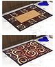 Athom Living Premium Anti Skid Doormat Pack of 2 - Yellow & Maroon